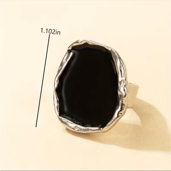 New Vintage Yellow Gold Plated Black Sapphire Ring - Picture 3 of 7